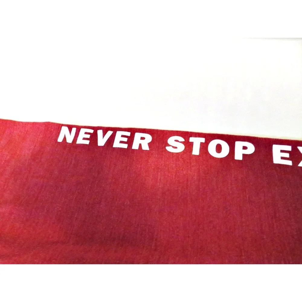 The North Face Men's Medium Zip Hoodie Red Heather Never Stop Exploring USA Flag